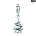 925 Sterling Silver Cute Snowman Beads Tree Pendants