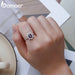 925 Sterling Silver Dark Red Zircon Wedding Ring For Women