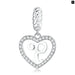 925 Sterling Silver Delicate Heart Pendant Letter a To z