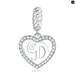 925 Sterling Silver Delicate Heart Pendant Letter a To z