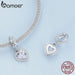 925 Sterling Silver Delicate Rose Heart Pendant Fit Women