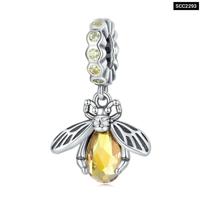 925 Sterling Silver Delicate Bee Series Charm Beads