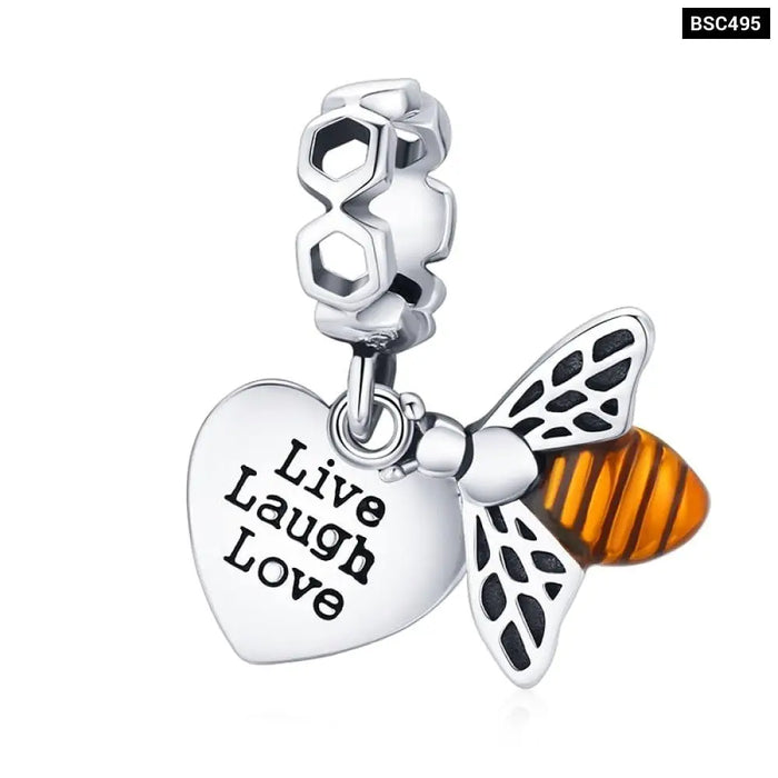 925 Sterling Silver Delicate Bee Series Charm Beads