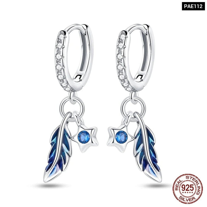 925 Sterling Silver Dream Catcher Earrings For Women Exquisite Coloured Zircon Carp Stud Earrings Fashion Jewelry