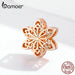 925 Sterling Silver Elegant Snowflake Openwork Beads Fit