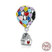 925 Sterling Silver Enamel Colourful Air Balloon Bunny