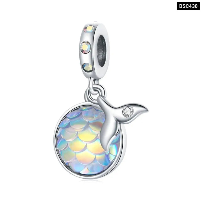 925 Sterling Silver Enamel Marine Life Charm Mermaid Sea