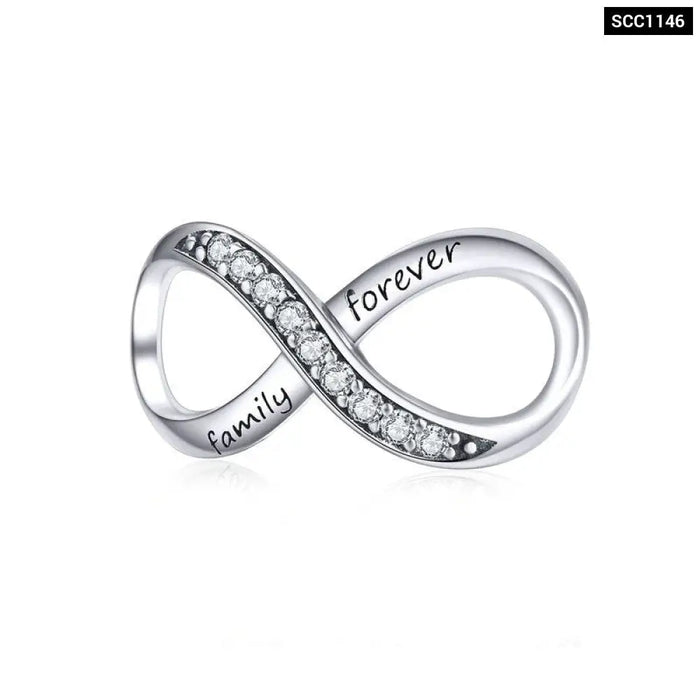 925 Sterling Silver Endless Love Infinity Charms Hearts