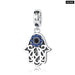 925 Sterling Silver Evil Eyes Beads Fatima Hand Hamsa Dangle