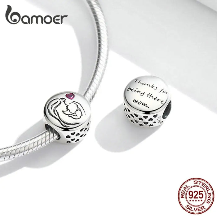 925 Sterling Silver Family Maternal Love Charm Baby Feet