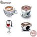 925 Sterling Silver Flower Teacup Charm Coffee Wine Glass