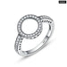 925 Sterling Silver Forever Clear Cz Circle Round Finger