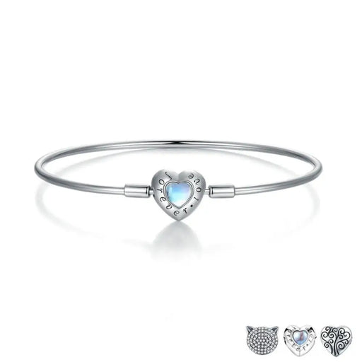 925 Sterling Silver Forever Love Bright Heart Charms