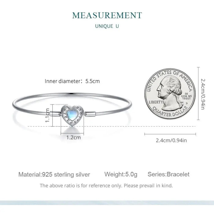 925 Sterling Silver Forever Love Bright Heart Charms