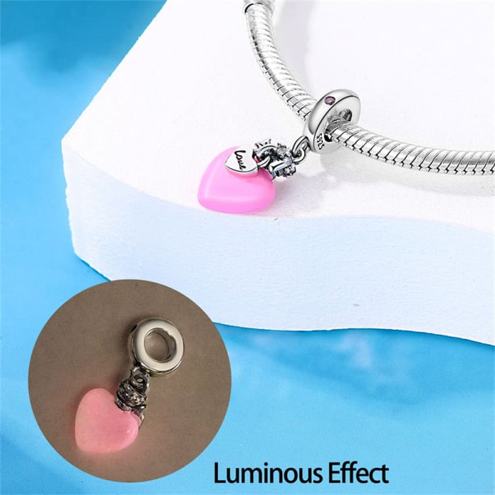 925 Sterling Silver Glow In The Dark Butterfly Cat Paw Heart Charms Beads Pendant Fit Pandora Original Bracelets Diy Jewelry