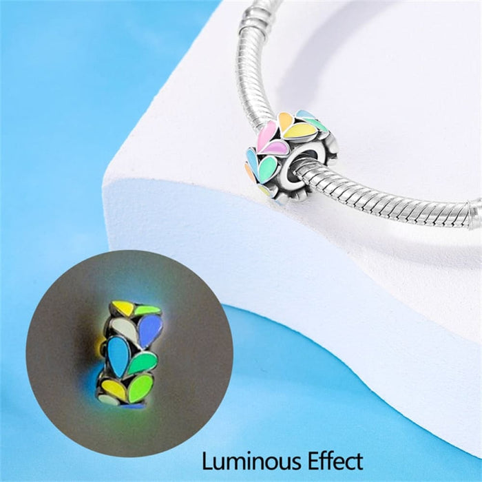 925 Sterling Silver Glow In The Dark Butterfly Cat Paw Heart Charms Beads Pendant Fit Pandora Original Bracelets Diy Jewelry