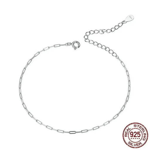 925 Sterling Silver Gold Basic Hollow Link Bracelet For