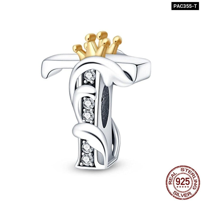 925 Sterling Silver Gold Colour Series Heart Crown