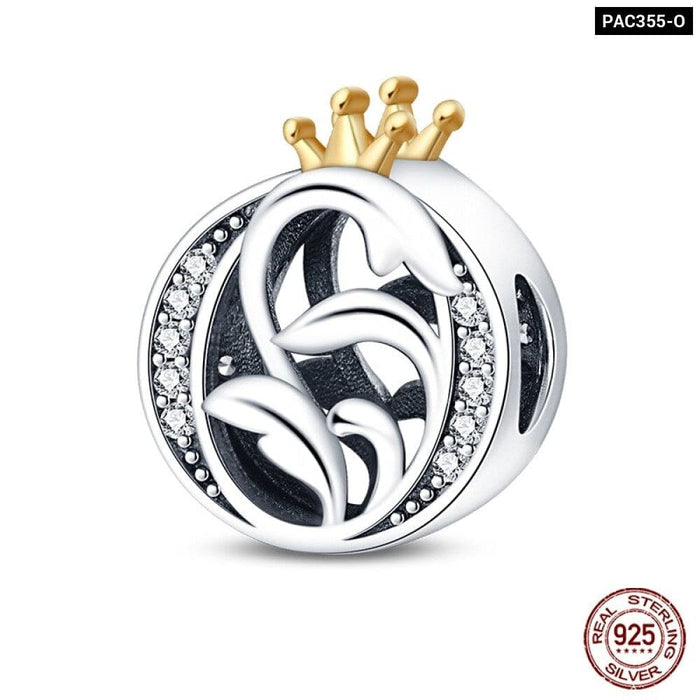 925 Sterling Silver Gold Colour Series Heart Crown