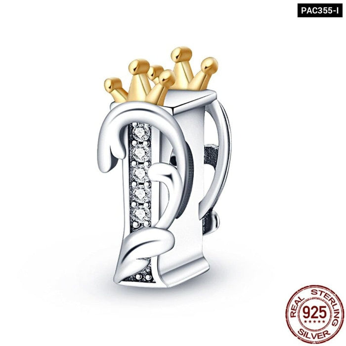 925 Sterling Silver Gold Colour Series Heart Crown