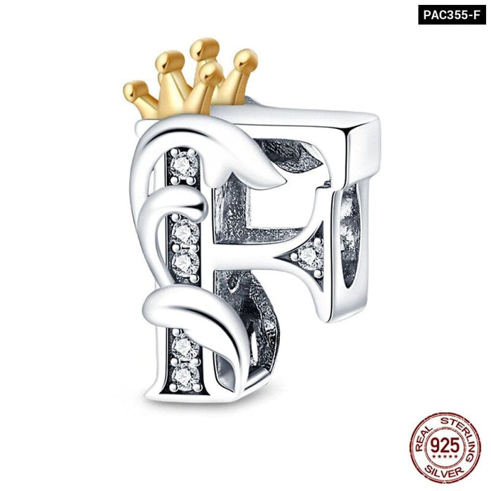 925 Sterling Silver Gold Colour Series Heart Crown