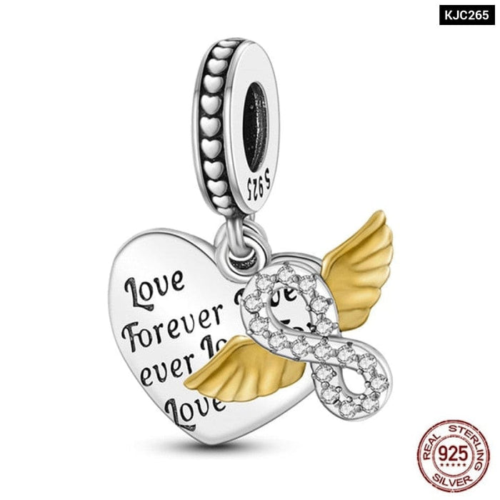 925 Sterling Silver Gold Colour Series Heart Crown