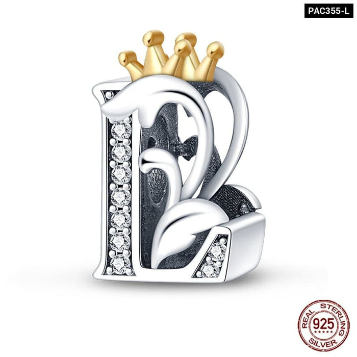 925 Sterling Silver Gold Colour Series Heart Crown