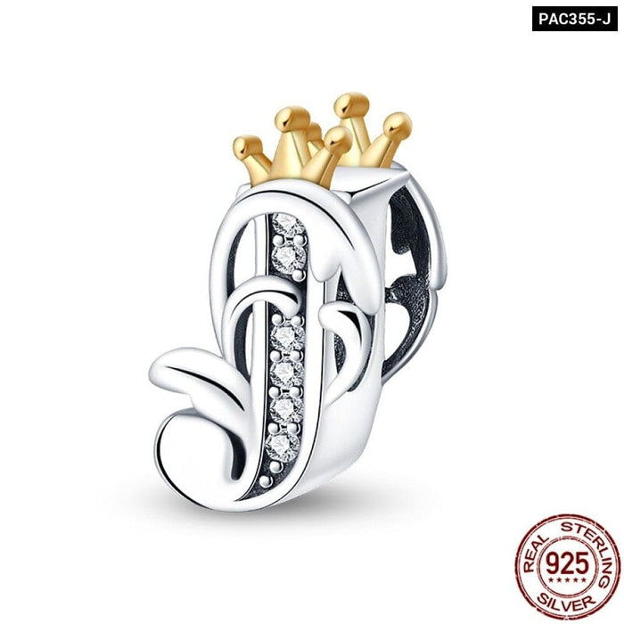 925 Sterling Silver Gold Colour Series Heart Crown