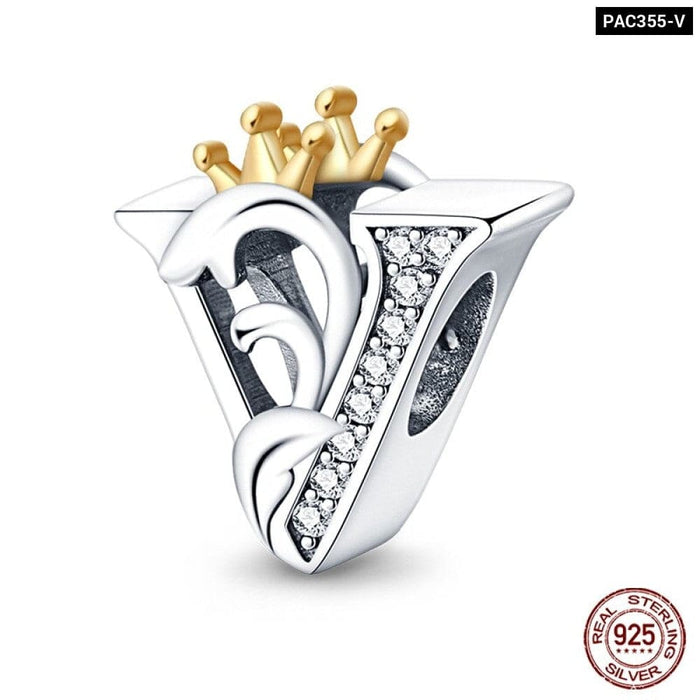 925 Sterling Silver Gold Colour Series Heart Crown