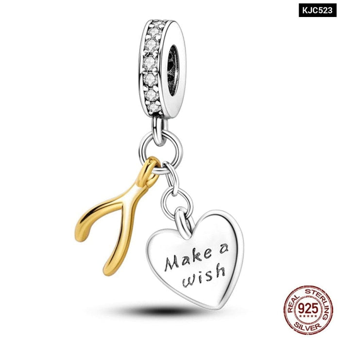 925 Sterling Silver Gold Colour Series Heart Crown