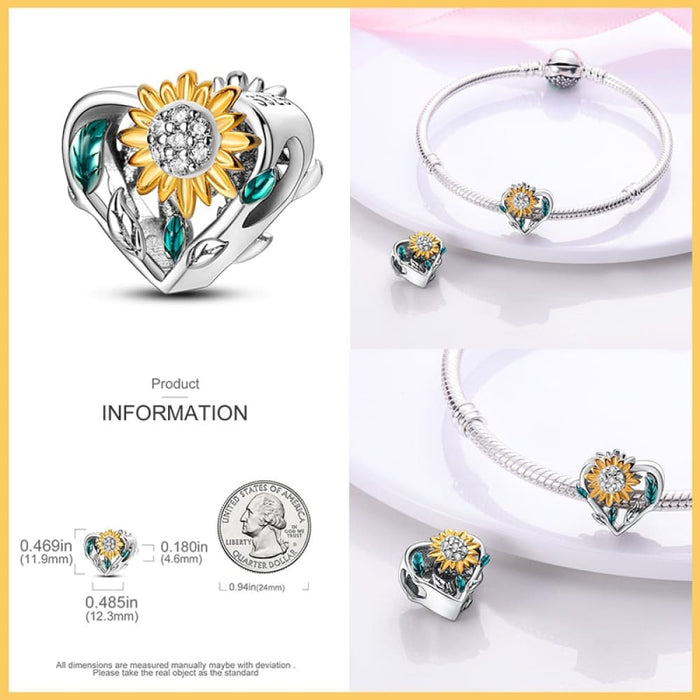 925 Sterling Silver Gold Colour Series Heart Crown