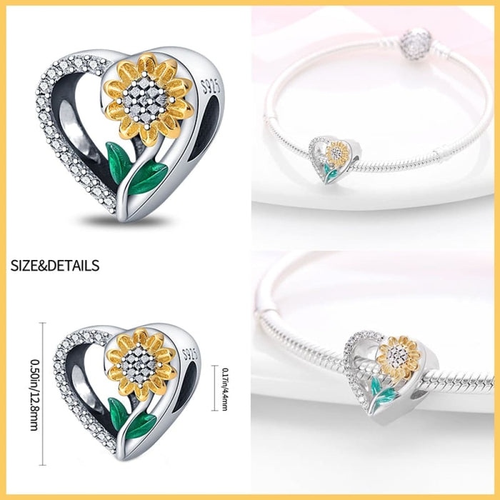 925 Sterling Silver Gold Colour Series Heart Crown