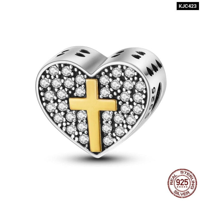 925 Sterling Silver Gold Colour Series Heart Crown