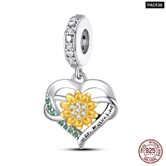 925 Sterling Silver Gold Colour Series Heart Crown