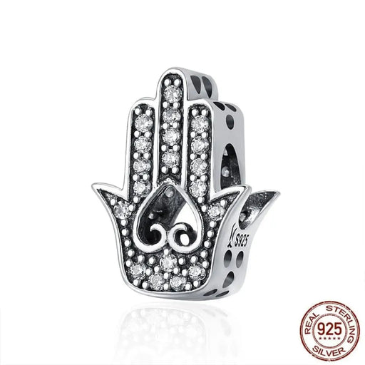 925 Sterling Silver Good Luck Hand Of Fatima Charms Fit