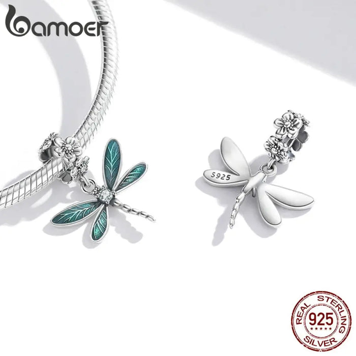 925 Sterling Silver Gorgeous Dragonfly Pendant Charm Fit