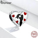 925 Sterling Silver Heart Shape Charm For Snake 3mm Bracelet