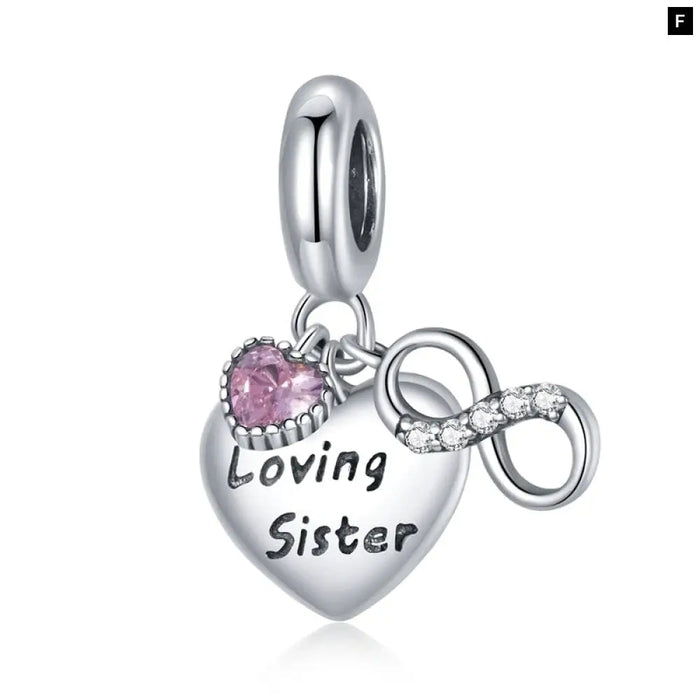 925 Sterling Silver Heart-shape Collection Charms Cat Love