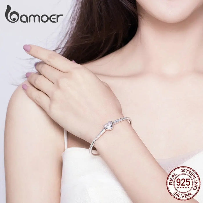 925 Sterling Silver Infinity Heart Shape Bracelets For Women