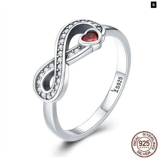 925 Sterling Silver Infinity Love Forever Heart Clear Cz