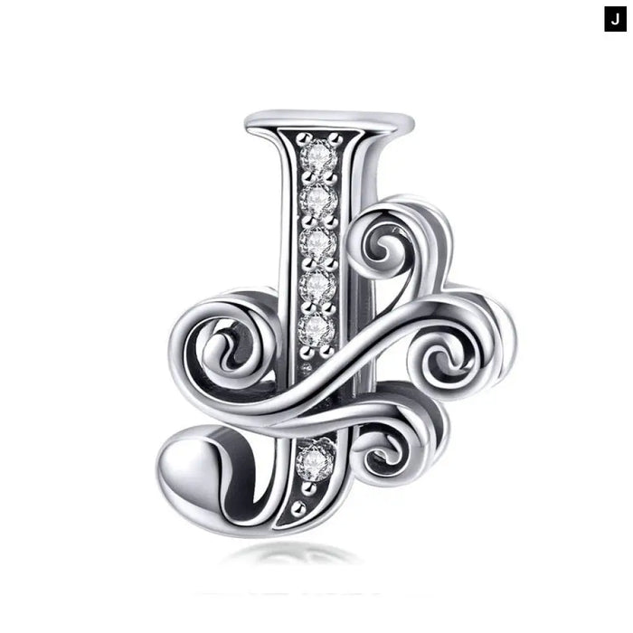 925 Sterling Silver Letter a To z 26 Charms Openwork Cz