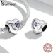 925 Sterling Silver Love Family Charm Heart-shaped Beads