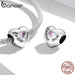 925 Sterling Silver Love Family Charm Heart-shaped Beads