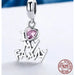 925 Sterling Silver i Love My Family Heart Dangle Charms Fit