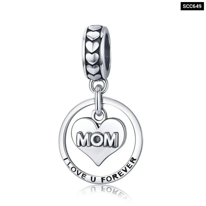 925 Sterling Silver i Love u Forever Mom Mother Engrave