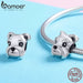 925 Sterling Silver Lovely Animal Schnauzer Dog Charm Beads