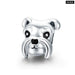 925 Sterling Silver Lovely Animal Schnauzer Dog Charm Beads