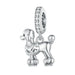 925 Sterling Silver Lovely Pet Series Poodle Hanging Bead