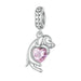 925 Sterling Silver Lovely Pet Series Poodle Hanging Bead