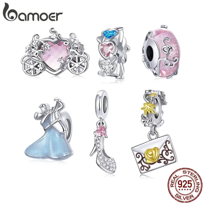 925 Sterling Silver Magic Dancing Charm Dress Clock Zirconia